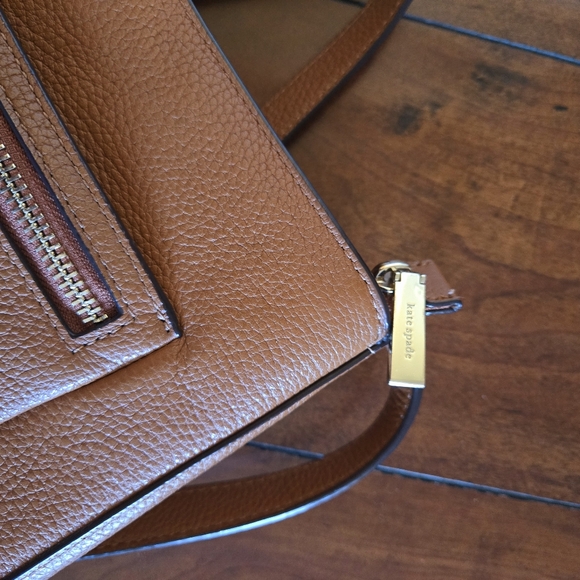 Kate Spade Leila Top Zip Shoulder Crossbody bag Pebble Leather Gingerbread Brown - Picture 12 of 15